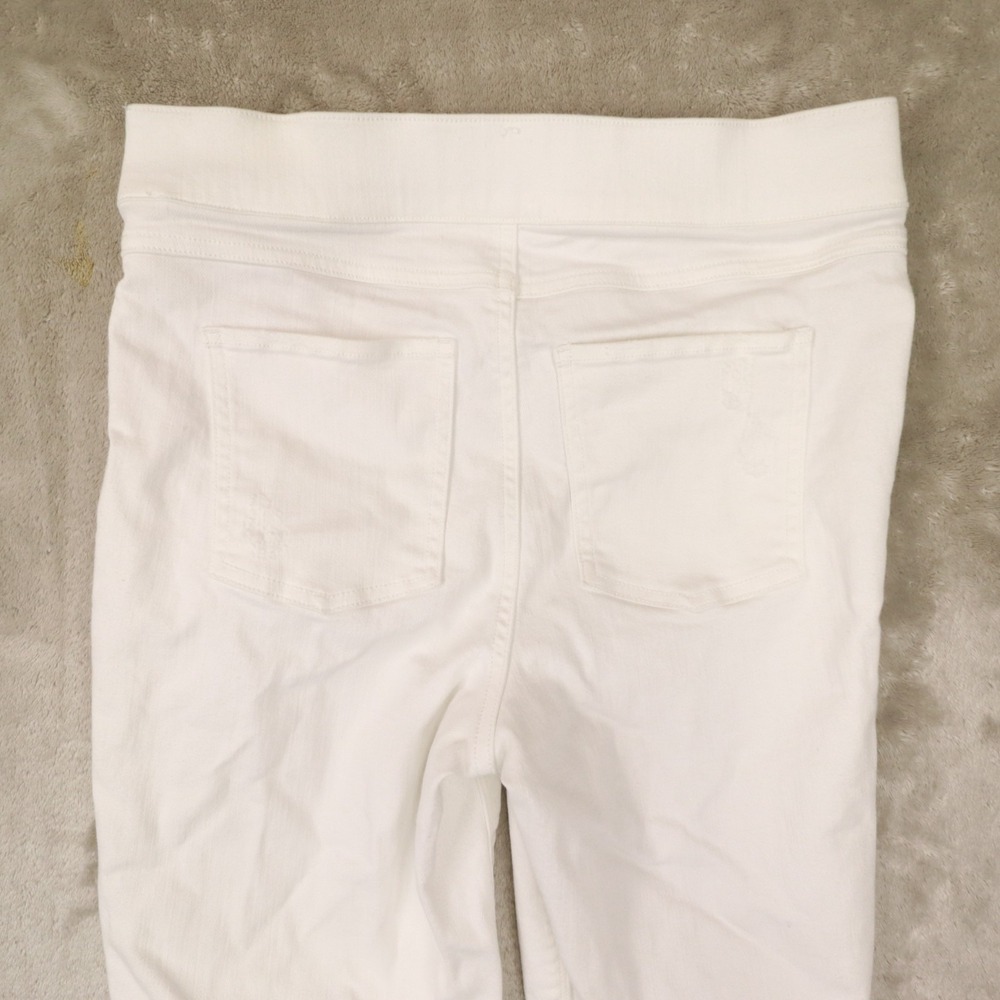 Spanx Solid White Distressed Denim Jeans Women's … - image 5